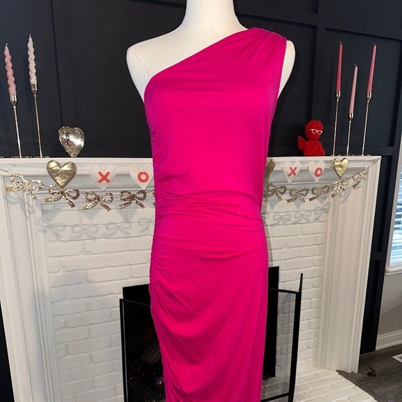 NWT Pink One Sleeve Dress - Picture 2 of 5